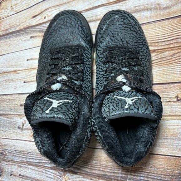 Air Jordan 5 Retro 3Lab5 Sneaker Mens 8 Black Silver Elephant Print Lace Locks - Picture 9 of 15